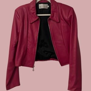 Vintage Hot Pink Leather Jacket